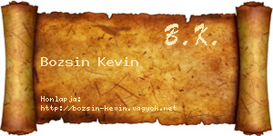 Bozsin Kevin névjegykártya